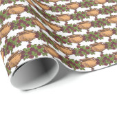 ヴィンテージアールヌーボーローズブッシュフローラ壁紙 ラッピングペーパー (ロールコーナー)