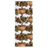 ヴィンテージアールヌーボーローズブッシュフローラ壁紙 ワインギフトバッグ (裏面)