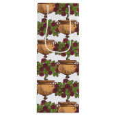 ヴィンテージアールヌーボーローズブッシュフローラ壁紙 ワインギフトバッグ (正面)