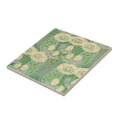 ヴィンテージアールヌーボーロータスとポピー柄 タイル (側面)