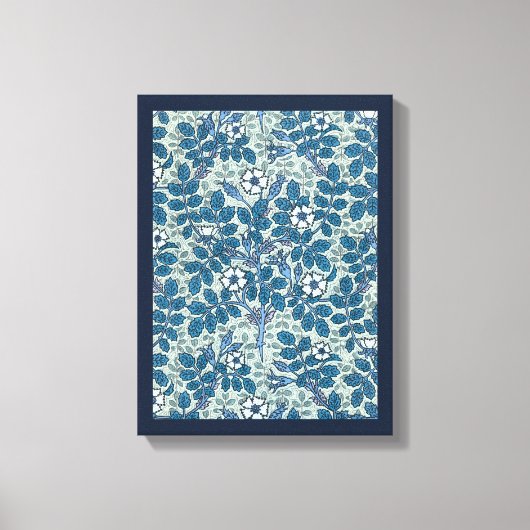 ヴィンテージアールヌーボーワイルドバラ花inガーデン キャンバスプリント (正面)