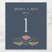 ヴィンテージアールヌーボーワインボトルテーブル番号 ワインラベル (シングルラベル)