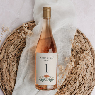 ヴィンテージアールヌーボーワインボトルテーブル番号 ワインラベル