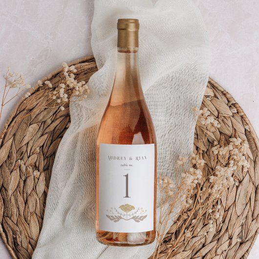 ヴィンテージアールヌーボーワインボトルテーブル番号 ワインラベル