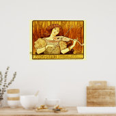 ヴィンテージアールヌーボーヴァイオリンガールバイポールベルトン ポスター (キッチン)