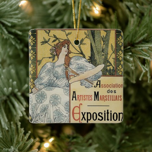 ヴィンテージアールヌーボー万博デボーアーツ セラミックオーナメント (ツリー)