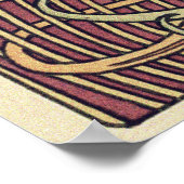 ヴィンテージアールヌーボー動物型枠の装飾 ポスター (角)