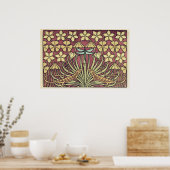 ヴィンテージアールヌーボー動物型枠の装飾 ポスター (キッチン)