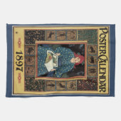 ヴィンテージアールヌーボー女占読占ブック キッチンタオル (横)