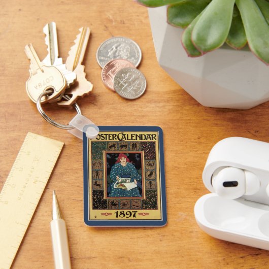 ヴィンテージアールヌーボー女占読占ブック キーホルダー (デスク)