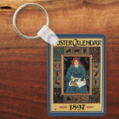 ヴィンテージアールヌーボー女占読占ブック キーホルダー (正面)