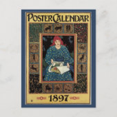 ヴィンテージアールヌーボー女占読占ブック ポストカード (正面)