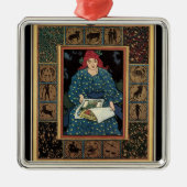 ヴィンテージアールヌーボー女占読占ブック メタルオーナメント (正面)