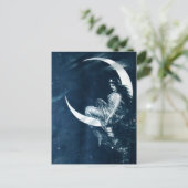 ヴィンテージアールヌーボー女性オンクレセントムーン ポストカード (スタンド正面)