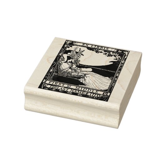 ヴィンテージアールヌーボー女性元司書テンプレート ラバースタンプ (スタンプ)