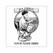 ヴィンテージアールヌーボー女性書籍Ex Librisテンプレート ラバースタンプ (インプリント)