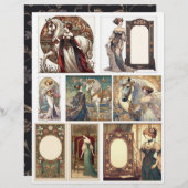 ヴィンテージアールヌーボー女性馬の写真 (正面/裏面)