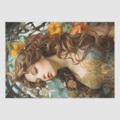 ヴィンテージアールヌーボー女神ビクトリアンボホフローラ 薄葉紙 (正面)