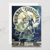 ヴィンテージアールヌーボー妖精、自転車ピエロムーン (正面/裏面)