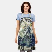 ヴィンテージアールヌーボー妖精、自転車ピエロムーン エプロン (着用した状態)