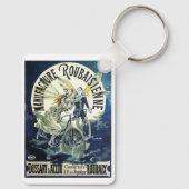 ヴィンテージアールヌーボー妖精、自転車ピエロムーン キーホルダー (裏面)