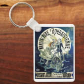 ヴィンテージアールヌーボー妖精、自転車ピエロムーン キーホルダー (正面)