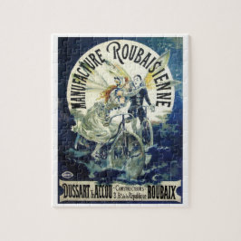 ヴィンテージアールヌーボー妖精、自転車ピエロムーン ジグソーパズル