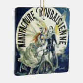 ヴィンテージアールヌーボー妖精、自転車ピエロムーン セラミックオーナメント (右)