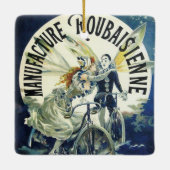 ヴィンテージアールヌーボー妖精、自転車ピエロムーン セラミックオーナメント (裏面)