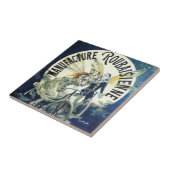 ヴィンテージアールヌーボー妖精、自転車ピエロムーン タイル (側面)