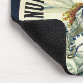 ヴィンテージアールヌーボー妖精、自転車ピエロムーン マウスパッド (コーナー)