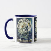 ヴィンテージアールヌーボー妖精、自転車ピエロムーン マグカップ (左)