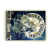 ヴィンテージアールヌーボー妖精、自転車ピエロムーン マグネット (横)