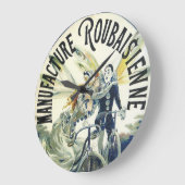 ヴィンテージアールヌーボー妖精、自転車ピエロムーン ラージ壁時計 (傾斜)