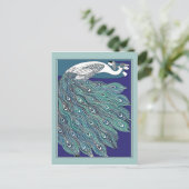 ヴィンテージアールヌーボー孔雀はがき ポストカード (スタンド正面)