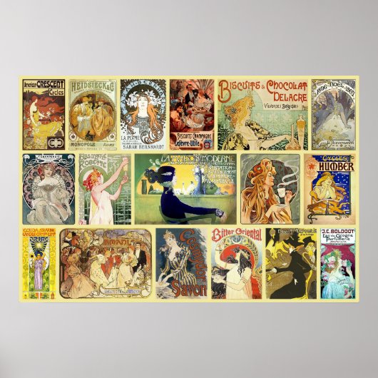 ヴィンテージアールヌーボー広告 ポスター (正面)