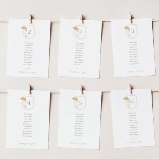 ヴィンテージアールヌーボー座席表カード 招待状