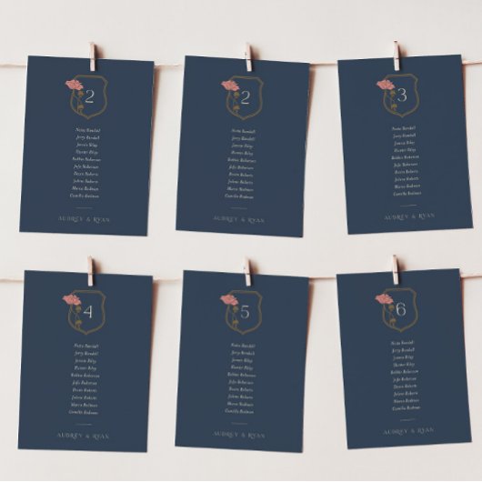 ヴィンテージアールヌーボー座席表カード 招待状