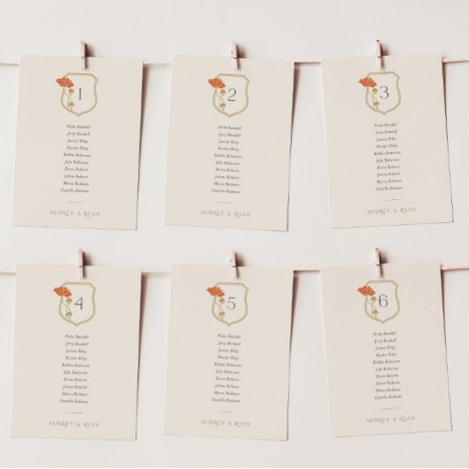 ヴィンテージアールヌーボー座席表カード 招待状