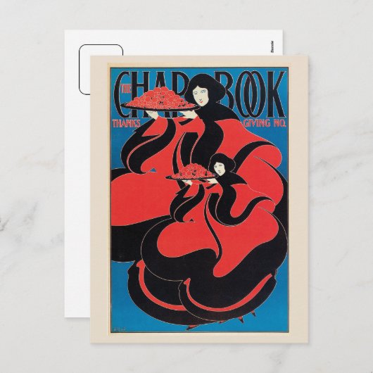 ヴィンテージアールヌーボー感謝誌 シーズンポストカード (正面/裏面)