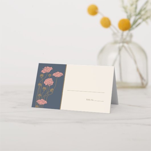 ヴィンテージアールヌーボー折り畳み座席表 プレイスカード (正面)