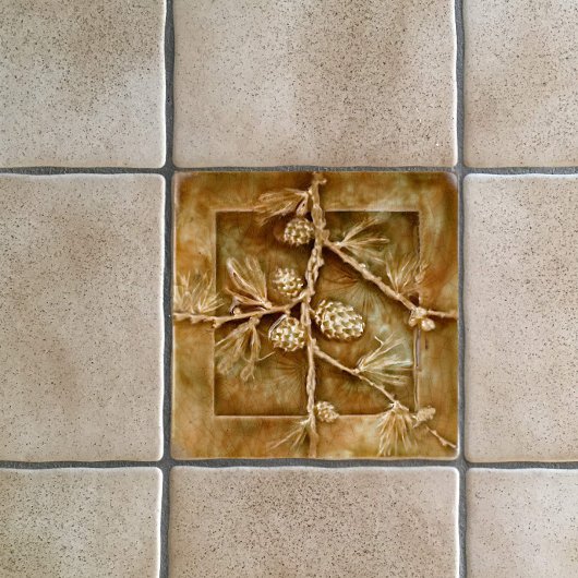 ヴィンテージアールヌーボー松コーン生殖 タイル