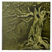 ヴィンテージアールヌーボー樹状再生 タイル (正面)