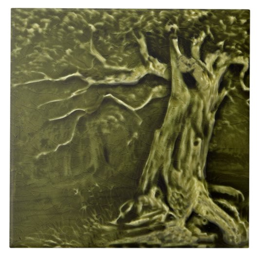 ヴィンテージアールヌーボー樹状再生 タイル (正面)