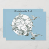 ヴィンテージアールヌーボー満月の鳥の群れ (正面/裏面)