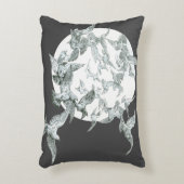 ヴィンテージアールヌーボー満月の鳥の群れ アクセントクッション (正面(垂直))