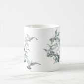 ヴィンテージアールヌーボー満月の鳥の群れ コーヒーマグカップ (中央)