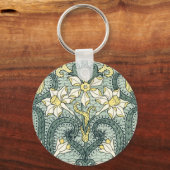 ヴィンテージアールヌーボー紅水仙 キーホルダー (正面)