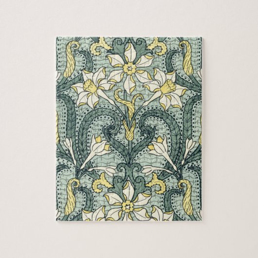 ヴィンテージアールヌーボー紅水仙 ジグソーパズル (縦)