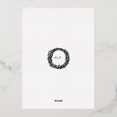 ヴィンテージアールヌーボー結婚バラ 箔招待状 (裏面)